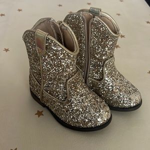 Silver Gold glitter cowboy boots